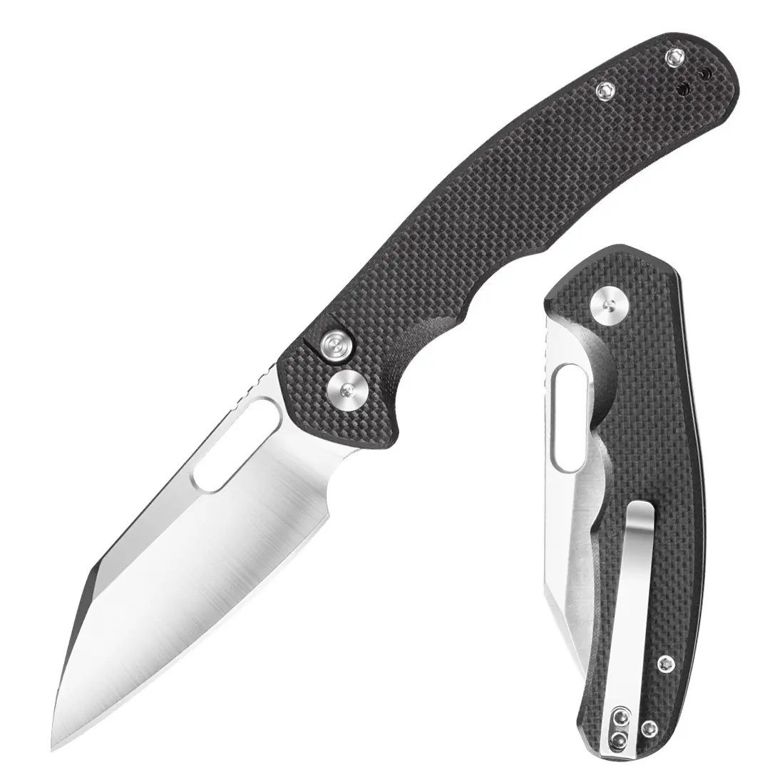 IOKO Portable Pocket Folding Knife - D2 Blade, G10 Handle Tactical Survival Tool for Bushcrafting, Hiking, Fishing & Everyday Kitchen/Outdoor Utility Tasks