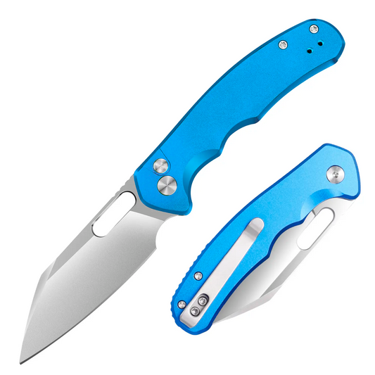 IOKO Portable Pocket Folding Kitchen Knife - D2 Blade, Aluminium Handle, Safety Lock Alloy Tool for Outdoor Camping, Hiking