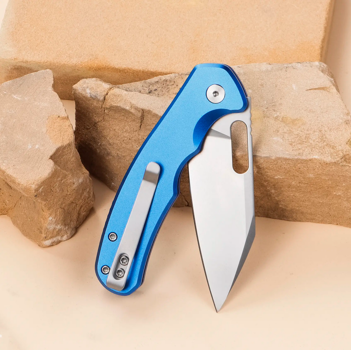 IOKO Portable Pocket Folding Kitchen Knife - D2 Blade, Aluminium Handle, Safety Lock Alloy Tool for Outdoor Camping, Hiking