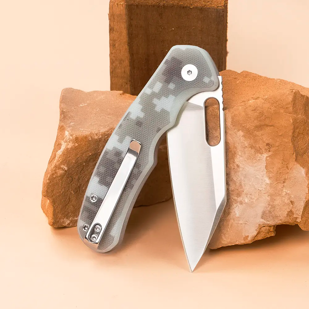 IOKO G10 Super Grip Handle Ceramic Bearing D2 Blade Ultra-Portable Camping Folding Pocket Knife, Outdoor Survival Tool for Hiking, Opening Packages with Smooth & Safe Use