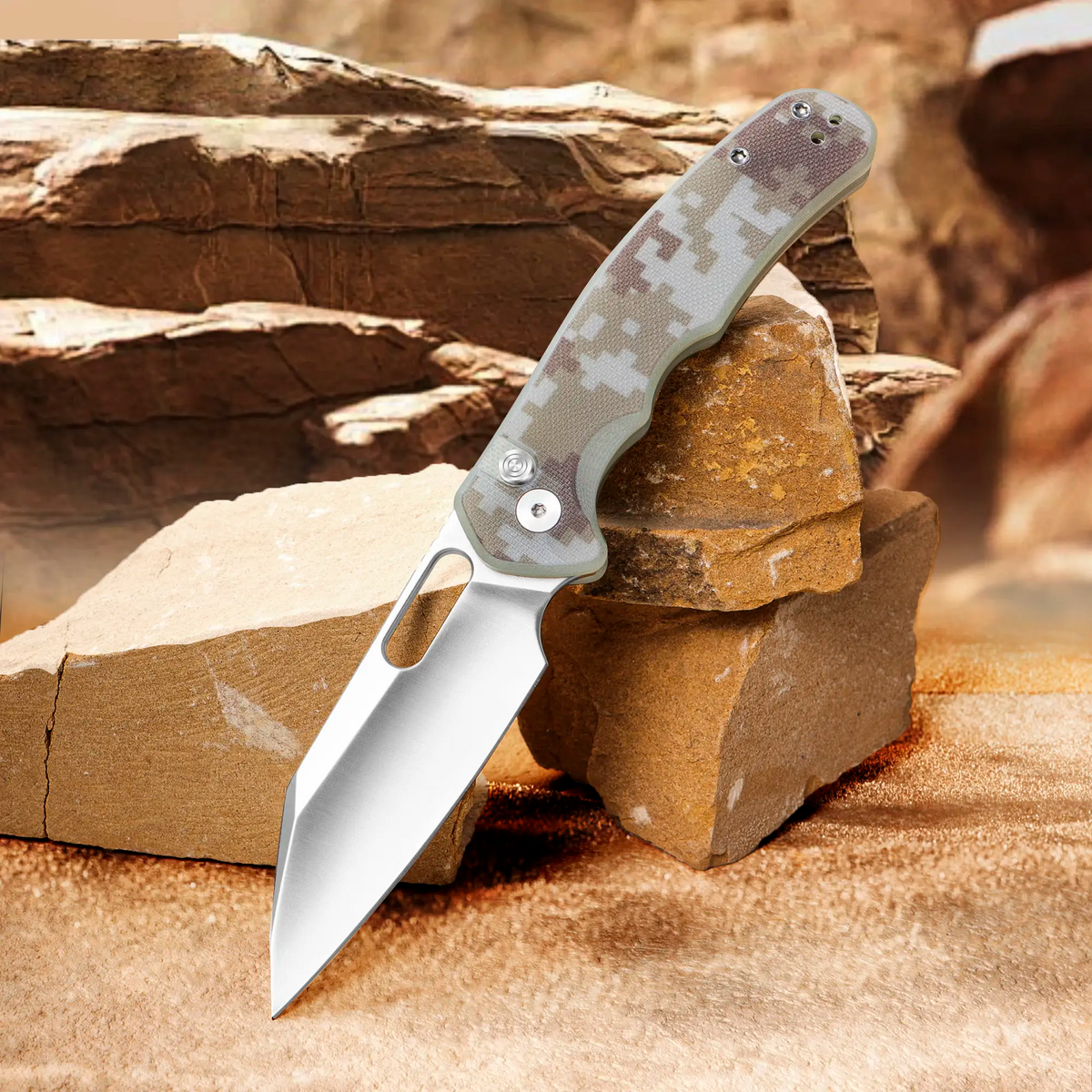 IOKO G10 Super Grip Handle Ceramic Bearing D2 Blade Ultra-Portable Camping Folding Pocket Knife, Outdoor Survival Tool for Hiking, Opening Packages with Smooth & Safe Use