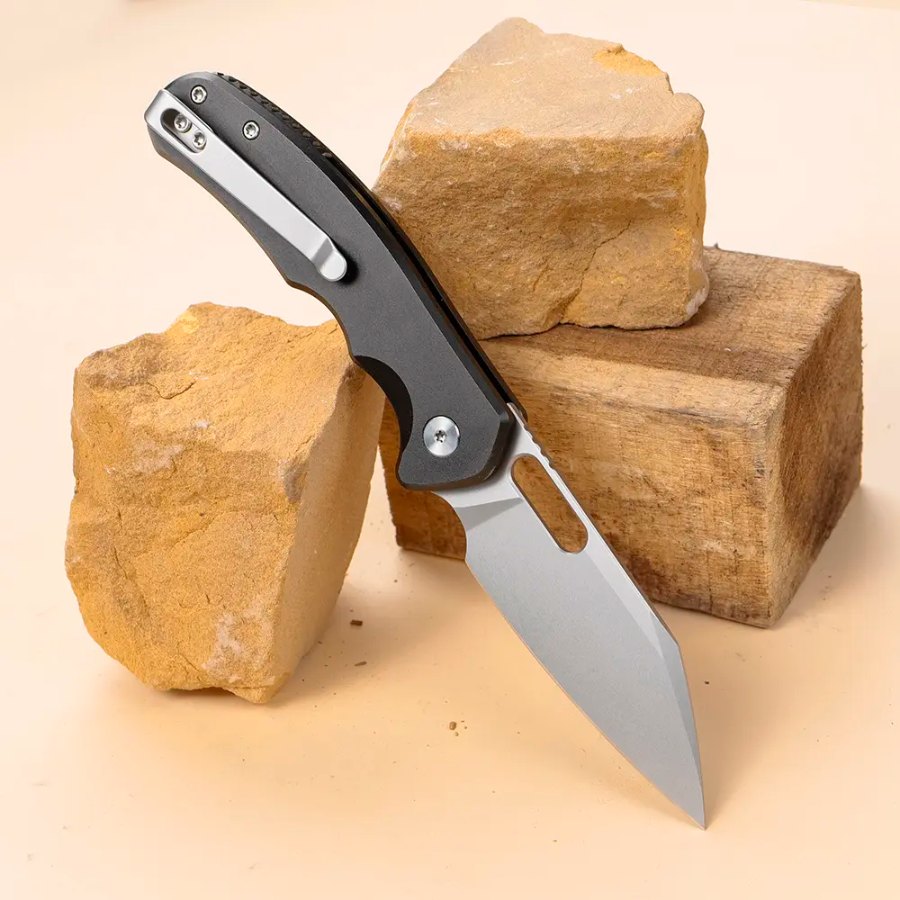 IOKO Multifunctional Folding Pocket Knife - Durable D2 Blade, Aluminum Alloy Handle (Alloy Construction), Safety Lock, for Outdoor Camping, Opening Packages, Men's Gift
